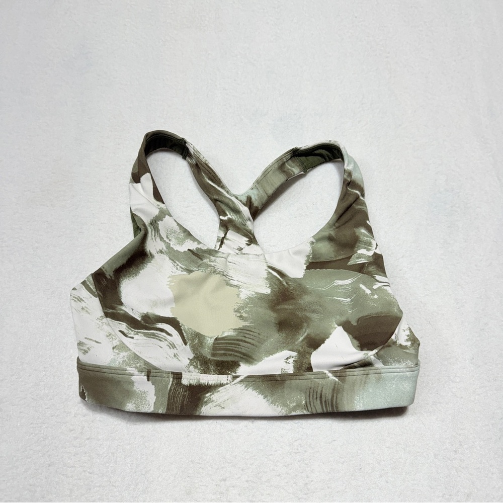 Athleta Green and White Sports Bra